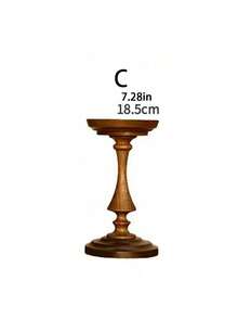 1pc Walnut Retro Aromatherapy Candle Holder Tray Base French Medieval Wood Candle Holder Ornament Decoration - 1pc - View 8