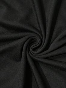 Manfinity Dauomo 男士宽松短袖圆领休闲上衣，InS-Style 重工针织毛衣，2026 春夏新款，送给他的礼物 - 黑色 - 查看 5