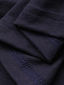 DAZY Women's Oblique Shoulder English Letter Print Short Sleeve T-Shirt - Blue - View 3