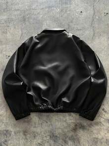 AXEPEAK Men's Casual Fashion Street Cross Print Zip-Up Jacket, Autumn - Black - View 7