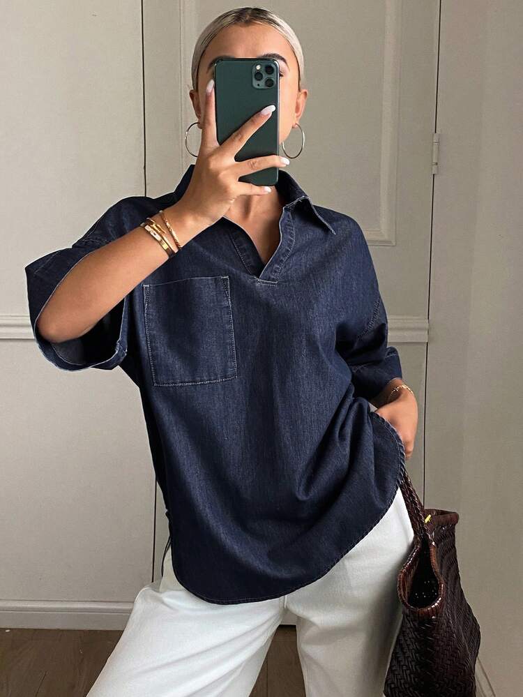 Women's Casual Loose Fit Raw Denim Jacket, New Autumn Collection