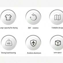 1个可折叠壁挂式晾衣架，阳台折叠式晾衣架，免钻孔铝合金可折叠衣架，可伸缩晾衣架，室内/室外节省空间 - 黑色 - 查看 6