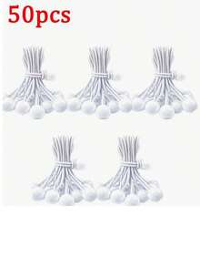 50pcs Outdoor Camping Tent Fixed Elastic Rope Plastic Ball High Elastic Rope Tied Elastic Ball, Trampoline Beach Net Elastic Rope Strap - Multicolor - View 12