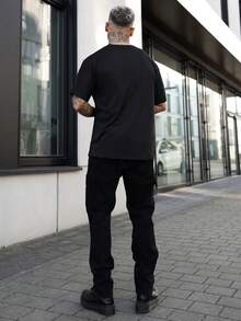Artur Kramer Men's Fashion Casual Washed Cargo Denim Jeans,Cargo Pants - Black - View 5