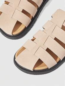 HighSole 女士搭扣设计休闲厚底坡跟凉鞋