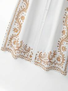 Franclia Vestido casual blanco de cuello redondo para mujer, primavera/verano - Blanco - Ver 4