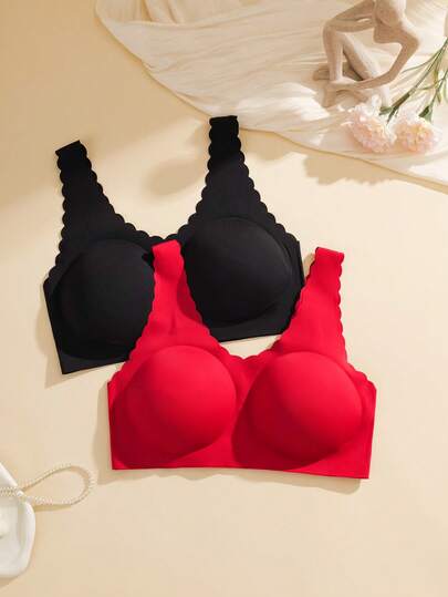 NudeFit Set de 2 sujetadores diarios de cobertura completa y unicolor cómodos para mujer de talla grande