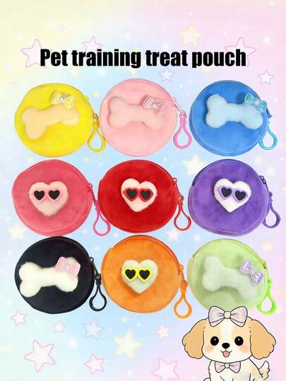 PETSIN 1 Piece Pet Cartoon Cute Training Snack Bag Pet Zipper Storage Bag Pet Multi-Functional Dog Food Bag Training Bag Dog Walking Snack Bag Pet