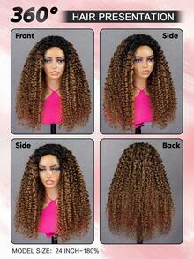 QUICK WEAR 9am Hair Store Wear Go Half Wig Pre-Styled Water Wave Ombre Brown Wig With Black Roots Flexible Fit 3 In 1 Half Wig With Drawstring Natural Hairline Seamless Beginner Friendly Wear And Go Glueless Human Hair Wig Pre-Plucked Hairline 180% Density 16-28 - S1B/4/30A - View 3