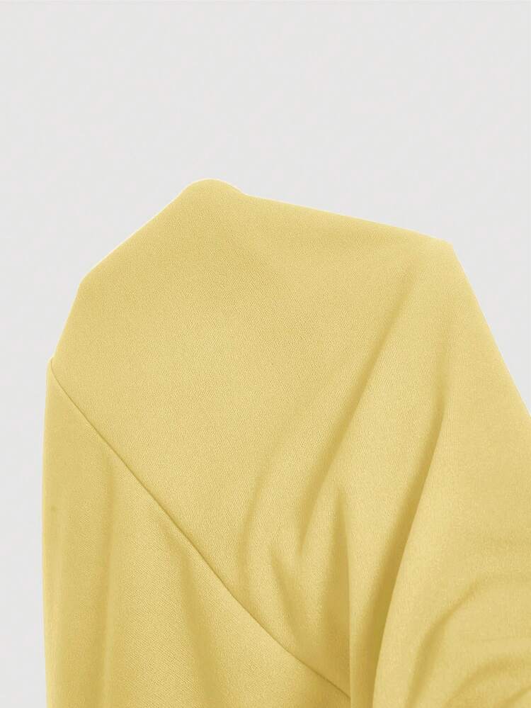 SHEIN MOD Vestido mini de fiesta con hombros descubiertos y lazo - amarillo ganso - Añade 5