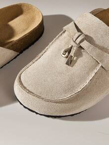 Solecia Damen Vintage Quasten Slip-On bequeme vielseitige Loafer, geeignet für Pendeln, Dates, Partys, Hochzeiten, Urlaub - Aprikosenfarben - Übersicht 7