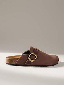 Solecia 女士休闲百搭通勤搭扣平底鞋 - 咖啡棕 - 查看 1