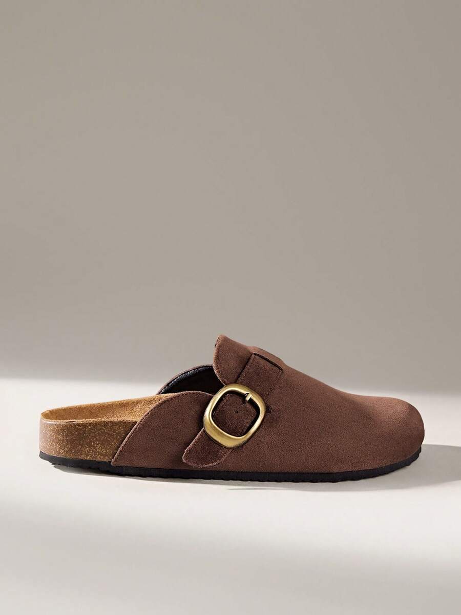 Solecia 女士休闲百搭通勤搭扣平底鞋 - 咖啡棕 - 查看 1