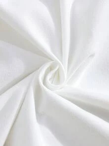 两件套女童休闲复古美式校园经典Logo印花圆领短袖T恤和短裤，舒适的夏秋款式，适合女孩日常穿着，印花短袖短裤两件套，简约白色日常穿搭 - 黑與白 - 查看 5