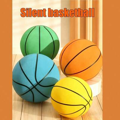 Bóng rổ không tiếng ồn, bóng rổ xốp, bóng tập luyện trong nhà không tiếng ồn, bóng tập luyện trong nhà bằng xốp không tiếng ồn, thích hợp cho nhiều hoạt động trong nhà, quà tặng Lễ Tạ ơn, Giáng sinh và Halloween.