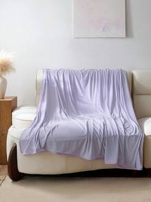 1pc Polyester Fiber  Cooling Blanket,Comfortable And Breathable Polyester For Summer, Suitable For Bedroom, Home Decor - Purple - View 7