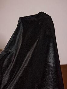 SHEIN Women's Mature Sexy High Slit Lace Patchwork Slip Dress, Autumn/Winter Velvet Nightgown - Black - View 6