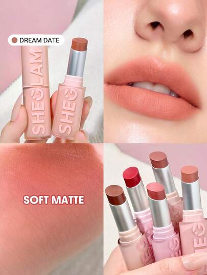 SHEGLAM Lip Veil أحمر شفاه خفيف بوسادة-Dream Date علامة تجارية جمال مكياج ميكب مستحضرات تجميل للنساء الفتيات مثالي لفصل الشتاء الربيع مثالي ل- Y2K أزياء أنيقة رمضان هدية حفلة جاهز أفضل لون