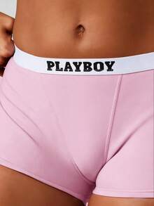 Missguided x Playboy 带有品牌腰带的Logo平角裤，穿着舒适，适合日常穿着。 - 淺粉色 - 查看 4