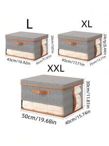 1 Hộp đựng đồ gấp gọn có khóa kéo và tay cầm, màu xám, hình vuông, bằng vải, có nắp đậy, dùng để sắp xếp quần áo, đồ chơi trong tủ quần áo, đồ trang trí nhà cửa. - Nhiều màu - Xem 12