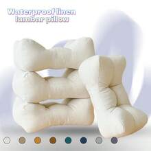 1pc [Multi-Color Options] Waterproof & Stain-Resistant Linen Lumbar Pillow - Office Sitting Support Cushion, Sofa Backrest, Car Seat Pad, Breathable Student Dorm Seat Cushion, Home Lumbar Support - Multicolor - View 2