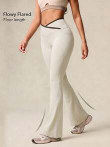 OutZeal Women Outdoor Pants Camping Hiking Tummy Control Quick-Drying Crossover-Waistband Flared Bottom - Brown - View 3