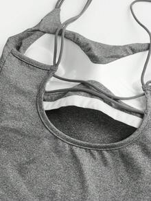 SHEIN Set de 2 camisetas de tirantes casuales para adolescentes con sujetador incorporado, negro y gris, compra 1 y llévate 1 gratis - Multicolor - Ver 4