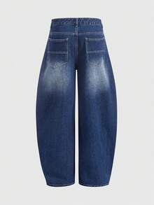 ROMWE MEN Goth Áo thun nam in hình chữ thập và quần jeans ống đứng rách kiểu vintage. - Màu xanh lam - Xem 8