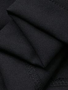 DAZY 女士V领纯色休闲背心和九分裤两件套家居服套装 - 黑色 - 查看 11