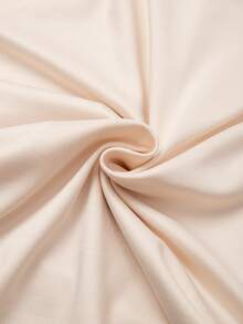 SHEIN Franclia 女士撞色扭结褶皱休闲短袖T恤 - 杏色 - 查看 7