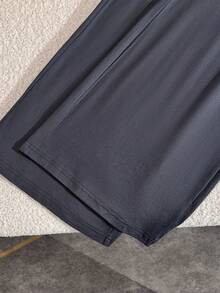 Bộ đồ thường ngày cho bé gái tuổi teen, in họa tiết hiệp sĩ màu tương phản, cổ bèo nhún, tay dài và quần ống rộng - Màu xám đen - Xem 7