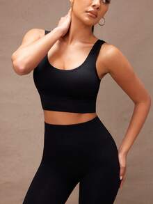 Lumalex 1 Áo ngực thể thao liền mạch có đệm tháo rời dành cho nữ mùa hè, có hỗ trợ nâng ngực - màu đen - Xem 6