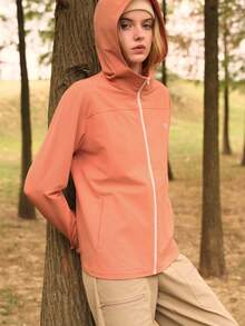 In My Nature 女士休闲拉链连帽户外夹克 - 橘色 - 查看 2