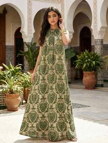 Travachic KIDS Tween Girls' Vacation Casual Green Floral Print Cami Dress - Green - View 5