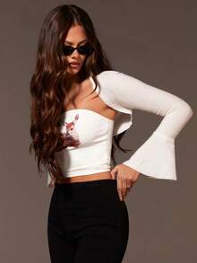 Athîral 女士长袖修身鹿纹休闲两件套 - 彩色 - 查看 5