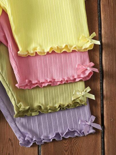 SHEIN 4件套 女童纯色修身休闲打底裤