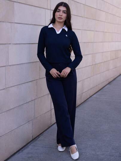 Andrea Bello 纯色直筒休闲商务正装裤 秋冬