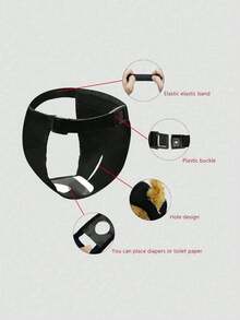 1条透气一次性卫生内裤，带可替换纸巾 - 黑色 - 查看 8