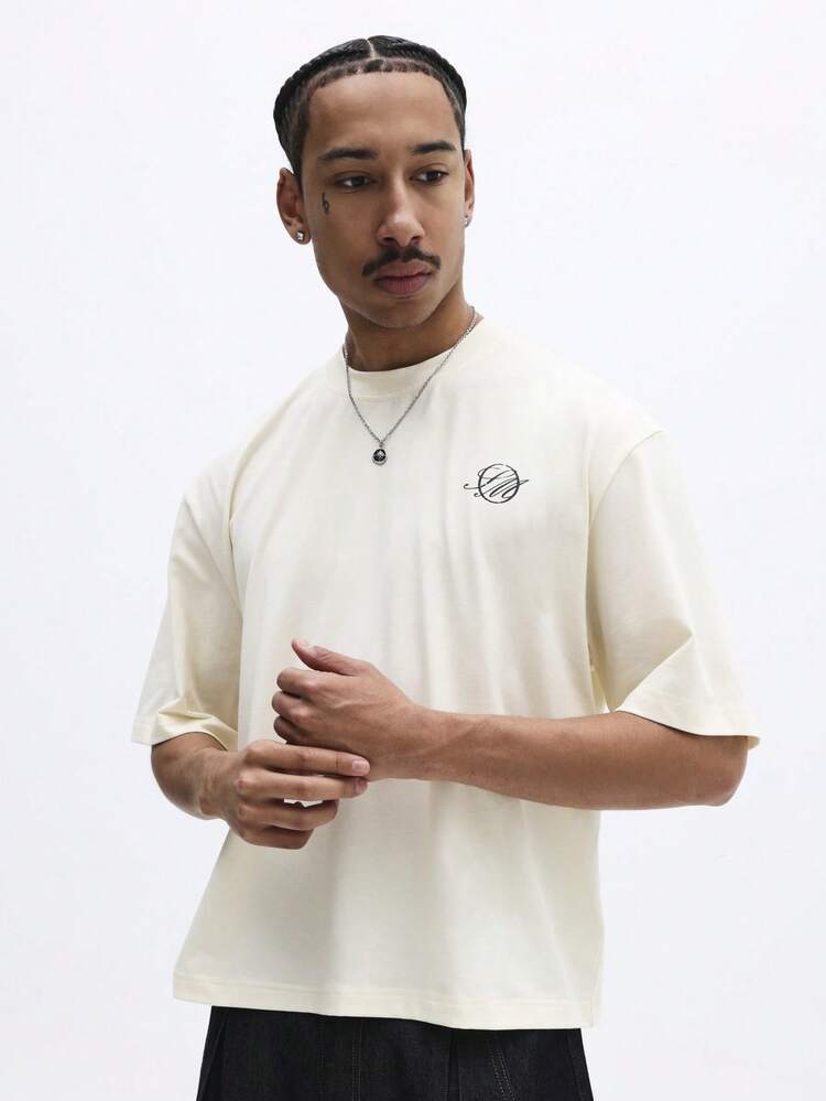 City Graphic Tee With Text Print