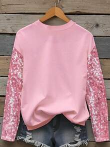 EMERY ROSE 情人节，领结图案T恤，女士，姐妹，潮流单品，时尚上衣，美观长袖T恤，送给兄弟姐妹的礼物，送给姐姐的礼物，送给妈妈的礼物，休闲简约时尚上衣 - 彩色 - 查看 2