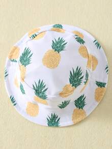 SHEIN 2pcs/Set Lemon Print Unisex Baby Swimsuit With Sun Hat, Summer Beach/Pool Vacation Outfit - Multicolor - View 9