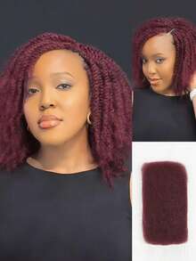 Boho Braids 波西米亚风辫子 1件装 非洲卷曲散装真人发接发，适用于迷你扭辫、脏辫，3C 4C 卷曲非洲卷曲散装编织发，适用于保护性发型，50克/件，自然黑色、棕色、金色扭辫发，柔软的巴西真发 - 彩色 - 查看 12