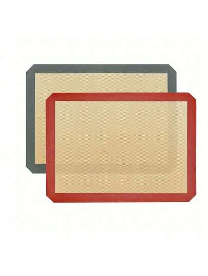 Tapis de cuisson en silicone - Feuille de cuisson en silicone réutilisable - Fournitures de cuisson antiadhésives faciles et pratiques - Tapis en silicone de 16,5"X11,6" pour la cuisson - Tapis de cuisson pour le four