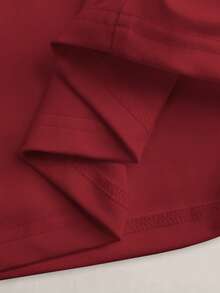 Resyla 女士休闲撞色滚边衬衫，夏季 - 紅色 - 查看 5