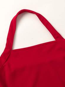 SHEIN Tween Girls' Elegant Beaded Halter Neck Summer Dress - Red - View 4