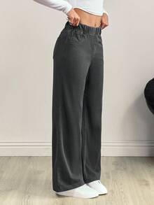 Flexra Quần jean nữ cạp chun co giãn có túi, kiểu dáng đơn giản, thời trang và đa năng. - Màu Xám nhạt - Xem 5