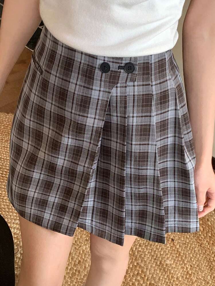Women's Plaid Wrap Casual Versatile Summer Skirt