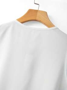 Franclia Vestido casual blanco de cuello redondo para mujer, primavera/verano - Blanco - Ver 3