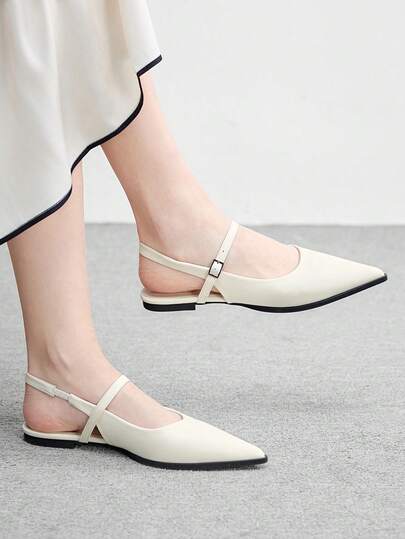 CUCCOO BIZCHIC 女士舒适百搭尖头后带鞋，优雅迷人的乐福鞋