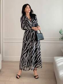 DAZY 优雅亮片连衣裙，高端奢华小众派对礼服吊带裙 - 黑色 - 查看 4